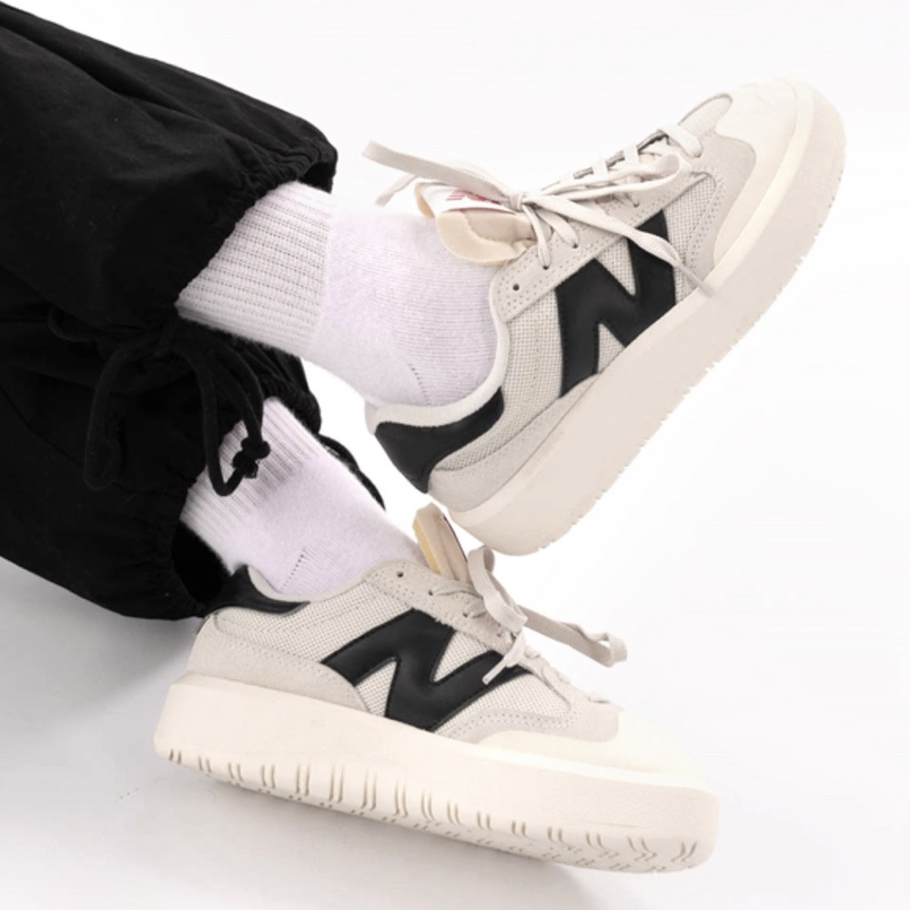 New Balance CT302 Cream and Black Sneakers